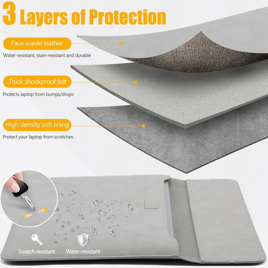 Only-bags.store Pochette pour ordinateur portable avec fonction de support  