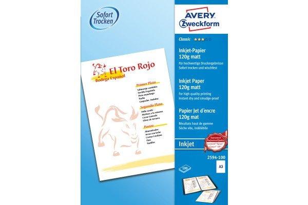 Avery-Zweckform AVERY ZWECKFORM InkJet-Papier A3, 100 Blatt  