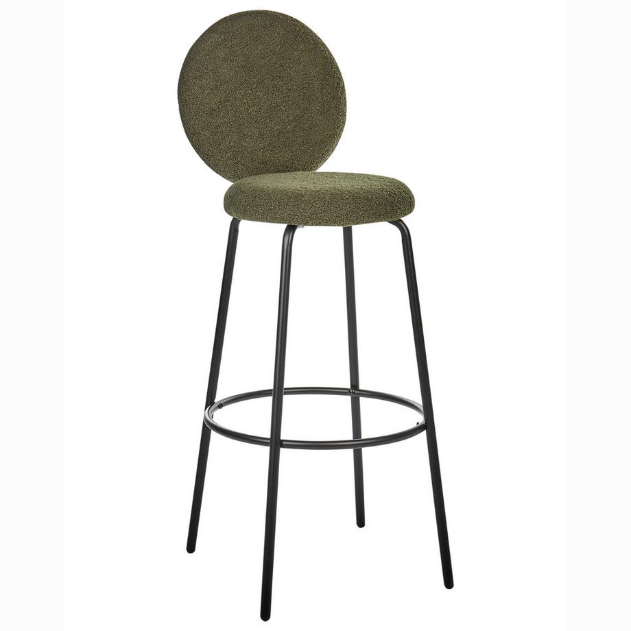 Beliani Lot de 2 chaises de bar en Bouclé  EMERY  