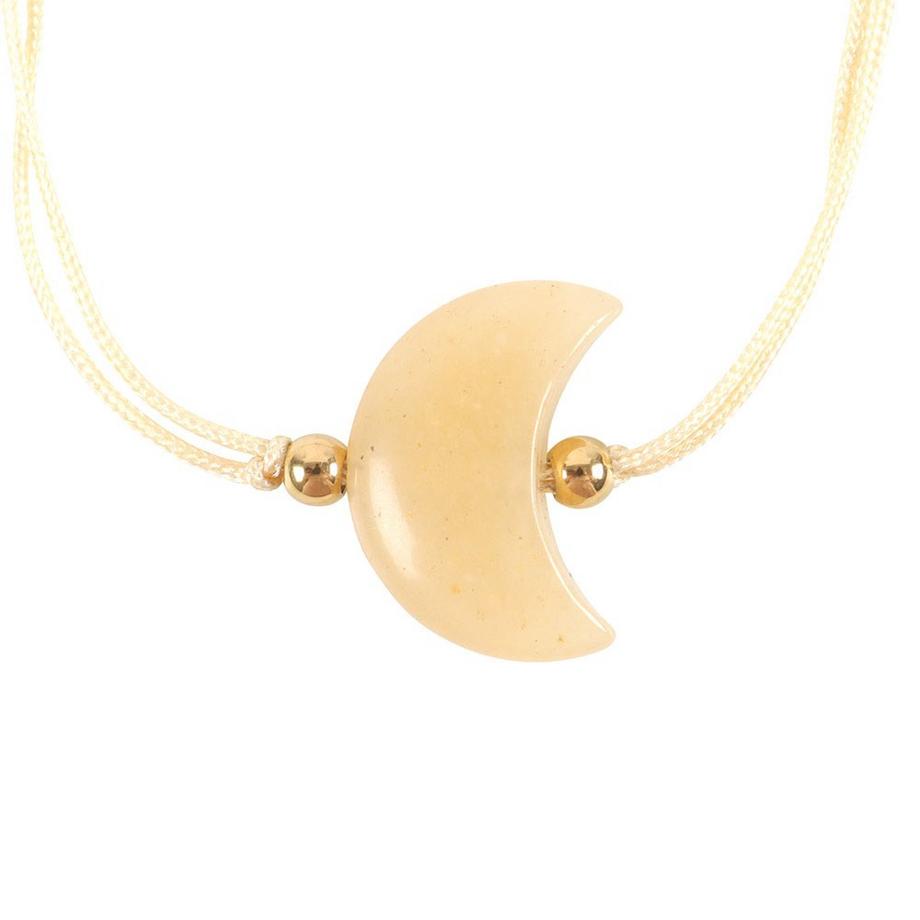 Something Different  Be Brave Giada Gialla Luna Crescente Braccialetto 