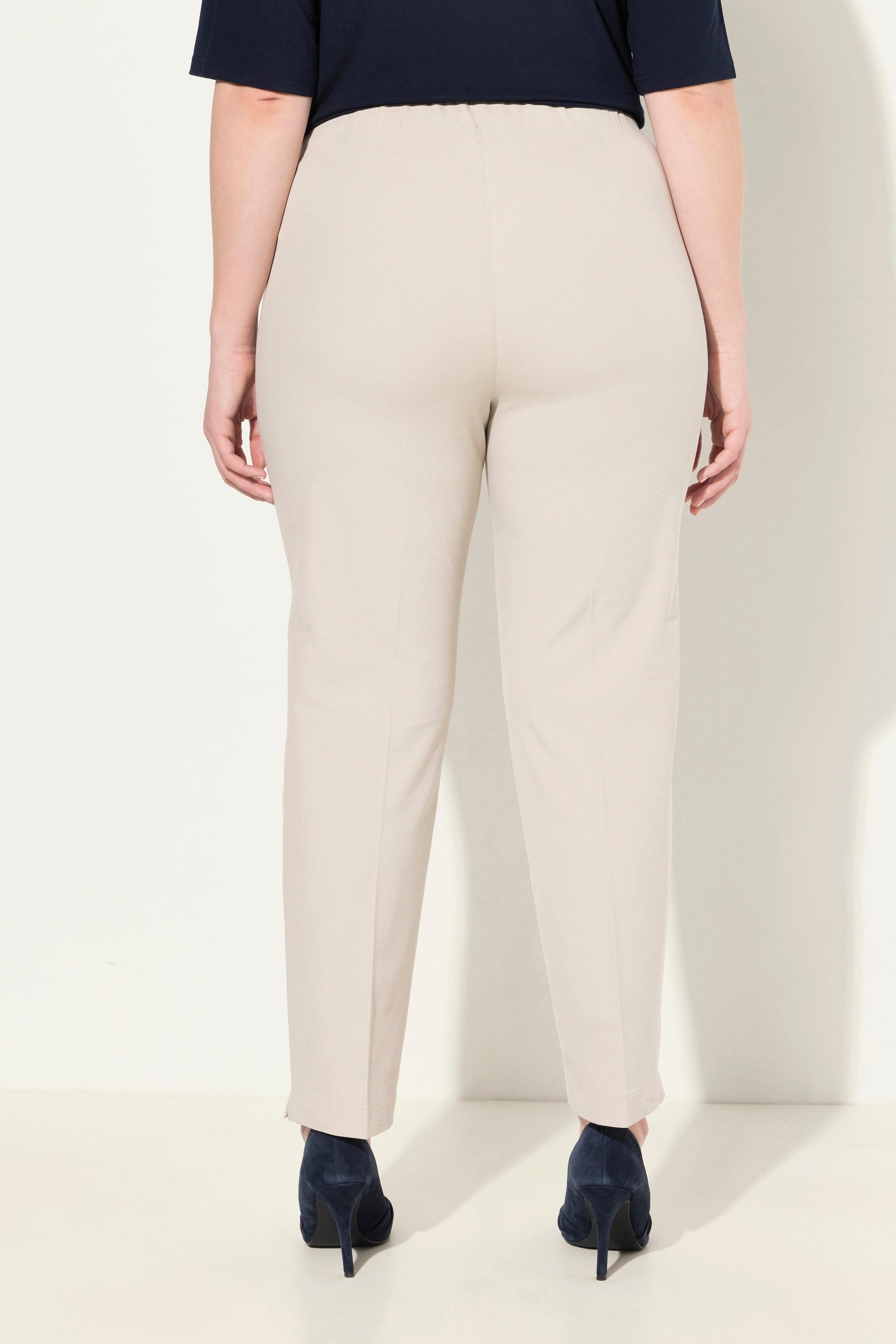 Ulla Popken  Pantalon 7/8, passepoil, taille élastique, jambe slim 