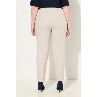 Ulla Popken  Pantaloni a 7/8 con nervature, taglio della gamba aderente e cintura elastica 