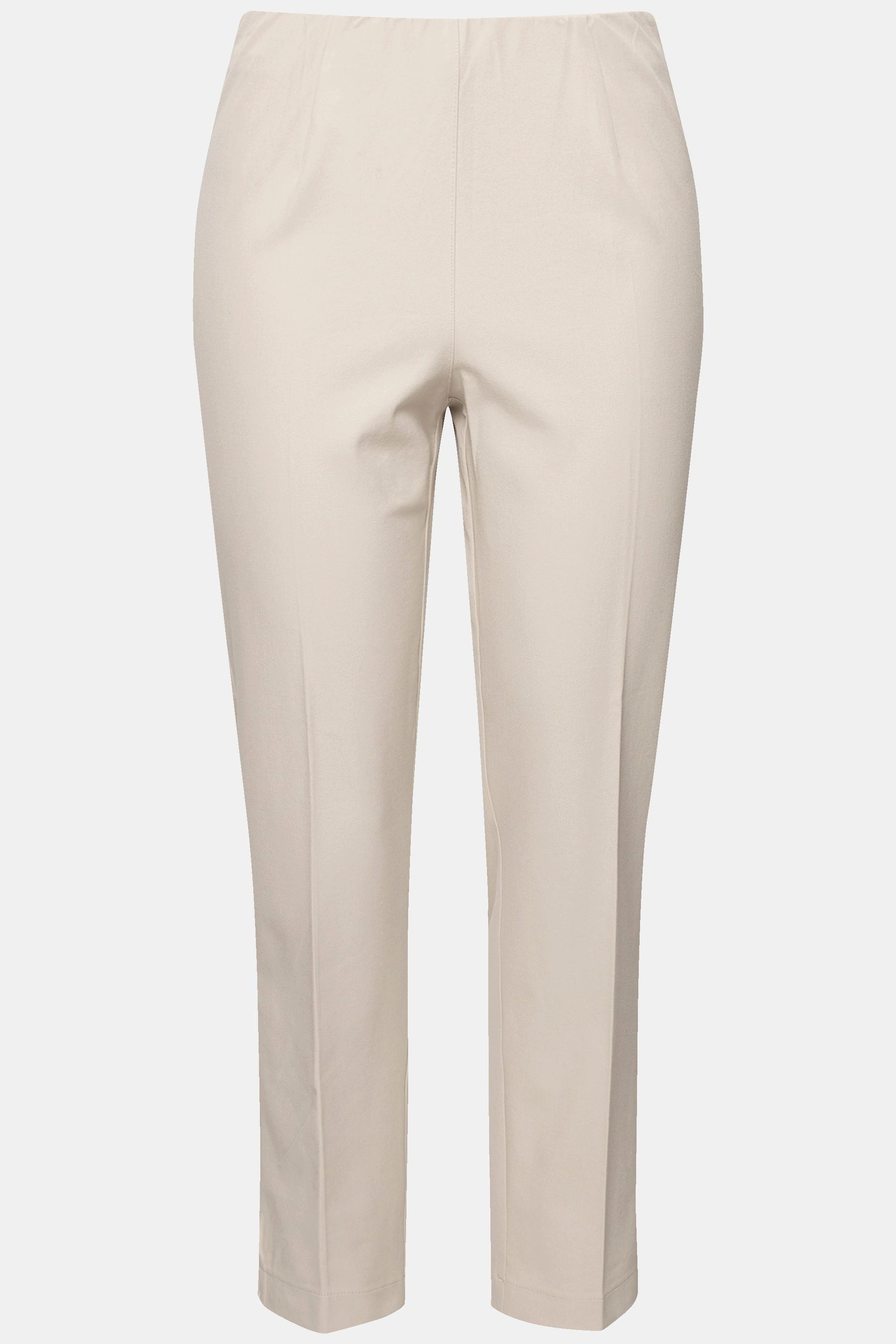 Ulla Popken  Pantalon 7/8, passepoil, taille élastique, jambe slim 