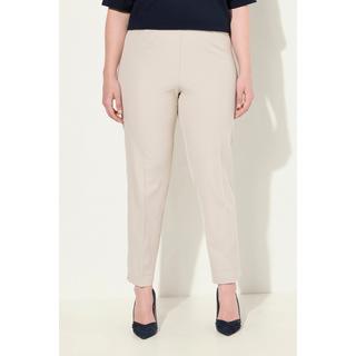 Ulla Popken  Pantaloni a 7/8 con nervature, taglio della gamba aderente e cintura elastica 