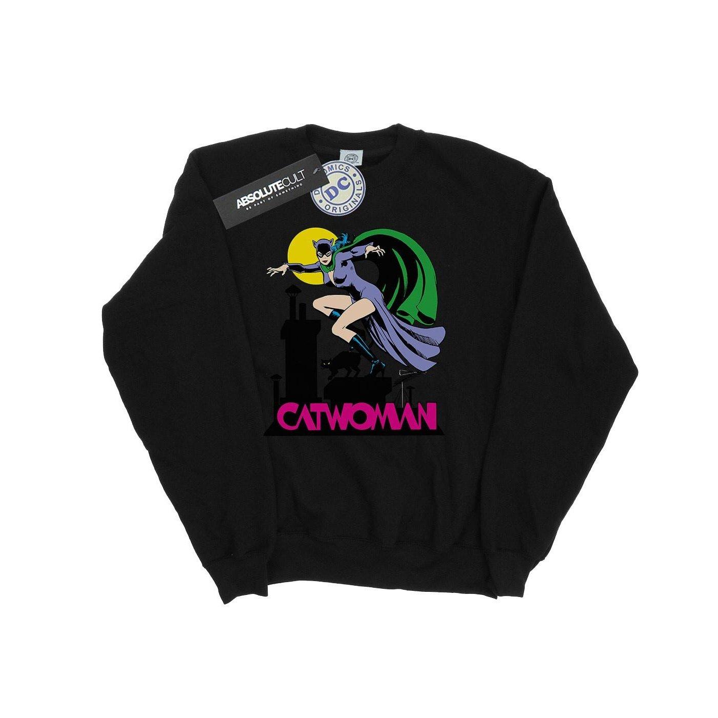 Image of Catwoman Text Logo Sweatshirt Jungen Schwarz 128