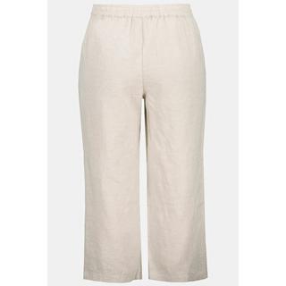 Ulla Popken  Pantalon en lin 7/8 à taille élastique. Naturellement respirant 