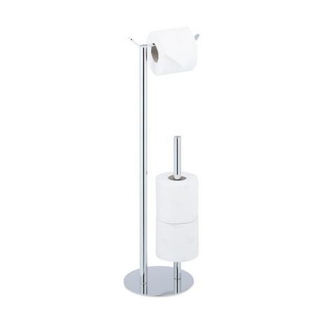 B2X Porte-papier toilette sur pied en argent  