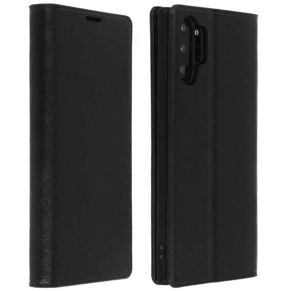 Image of Cover Echtleder Galaxy Note 10+ Schwarz