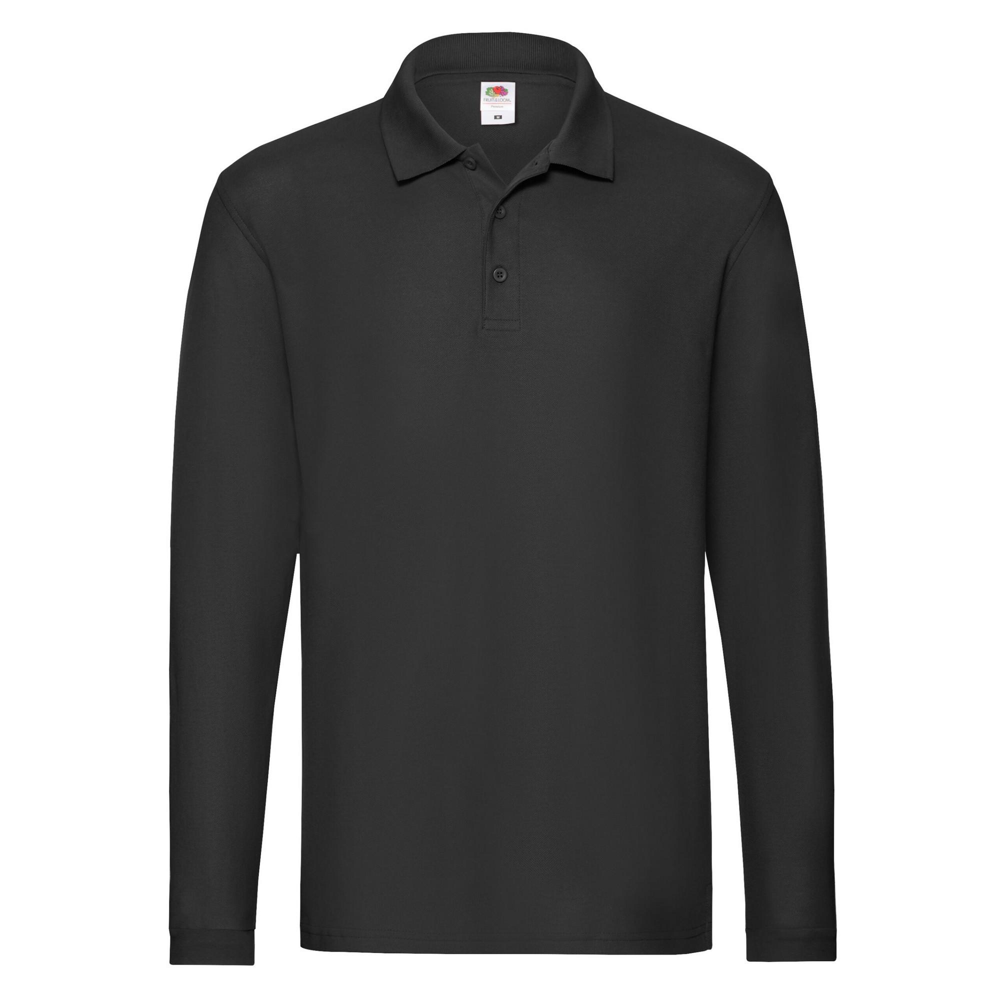 Image of Premium Poloshirt Langärmlig Herren Schwarz S