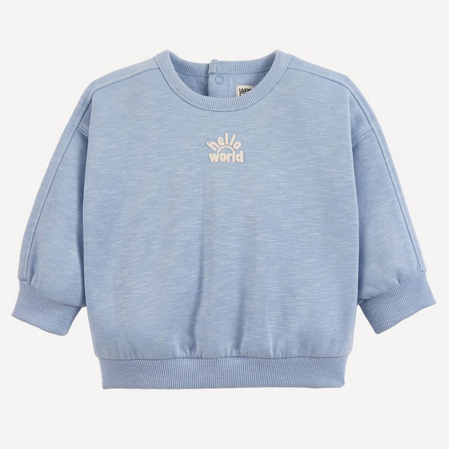 La Redoute Collections  Sweatshirt mit Rundhalsausschnitt und Druckknopfleiste 