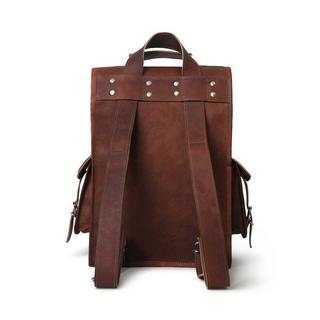 Only-bags.store 2 in 1 Convertible Leder Laptop Messenger Rucksack, Vintage Brown Leder Laptop Rucksack, Leder  