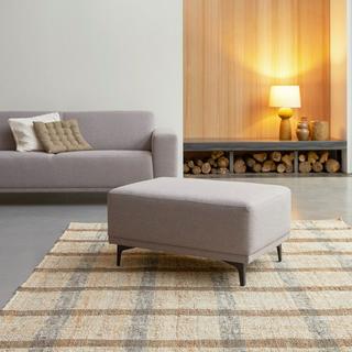 Tikamoon Repose-pieds en tissu gris taupe Lars  