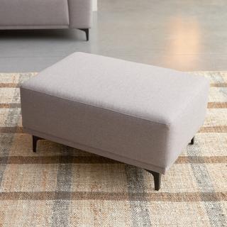 Tikamoon Repose-pieds en tissu gris taupe Lars  