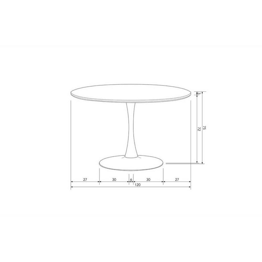mutoni Esstisch Sammy rund Trompetenfuss 120x120  