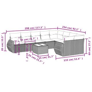 VidaXL Garten sofagarnitur poly-rattan  