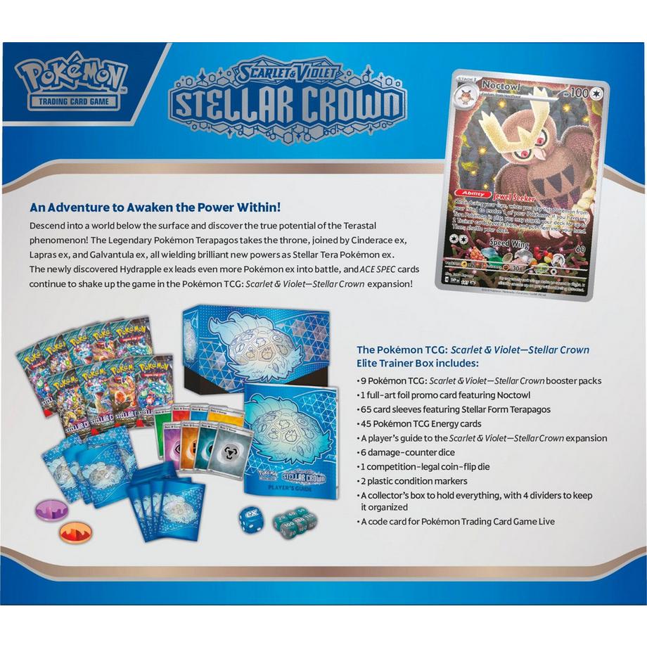 Pokémon  TCG: Scarlet & Violet-Stellar Crown (SV07) Elite Trainer Box - EN 