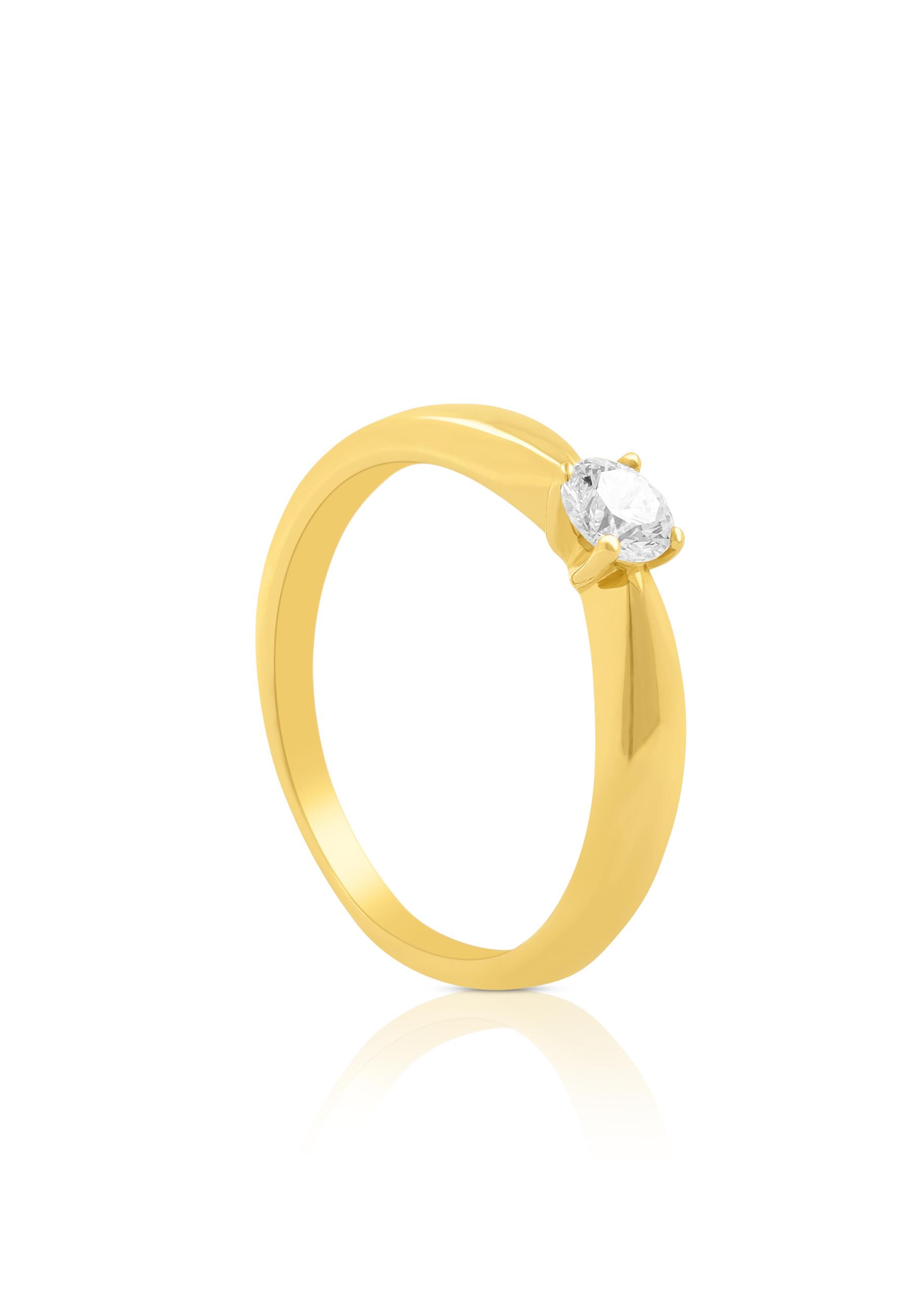 MUAU Schmuck  Solitaire Ring Diamant 0.30ct. Gelbgold 750 