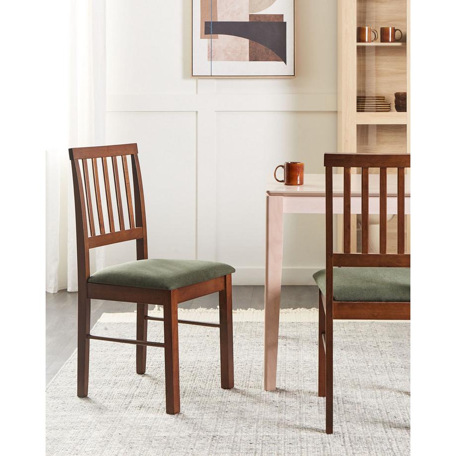 Beliani Esszimmerstuhl 2er Set aus Gummibaumholz  ORONO  