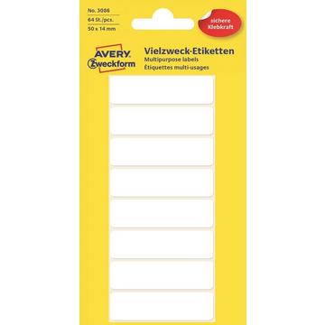 AVERY ZWECKFORM Etiketten 50×14mm 3086Z weiss 64 Stück