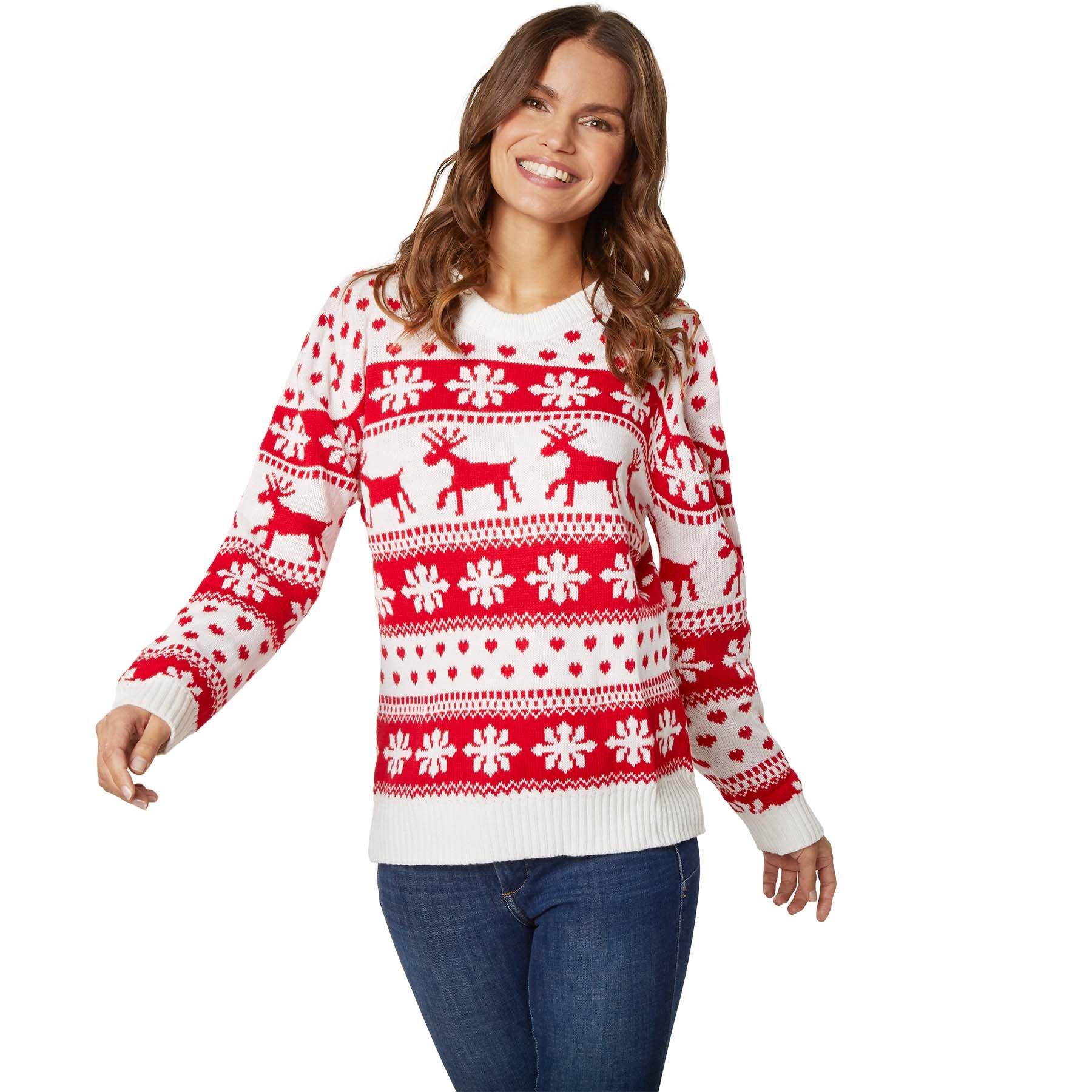 Image of Weihnachtspullover Winterzauber-rot Für Frauen Damen Rot XL