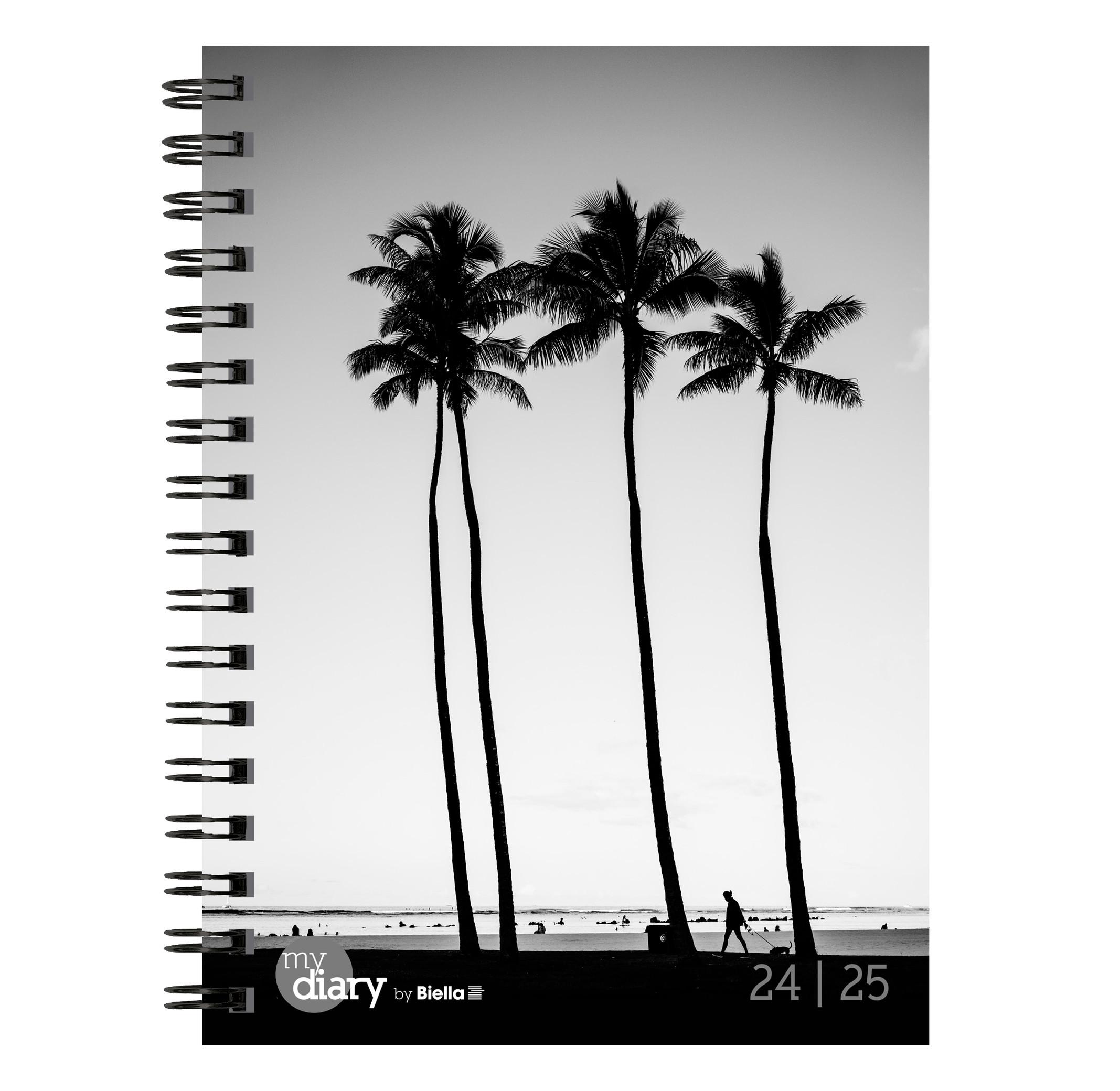 Biella Agenda scolaire mydiary Wire-O 3½ jours par page, Black & White  