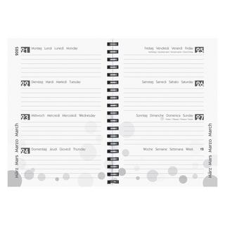 Biella Agenda scolaire mydiary Wire-O 3½ jours par page, Black & White  