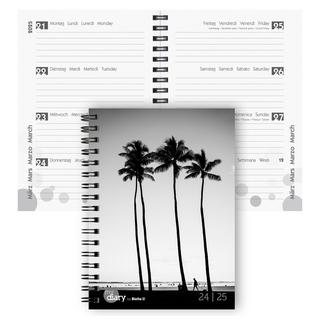 Biella Agenda scolaire mydiary Wire-O 3½ jours par page, Black & White  