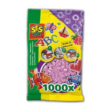 SES Creative Beedz Confezione di 1000 perline rosa da stirare per bambini