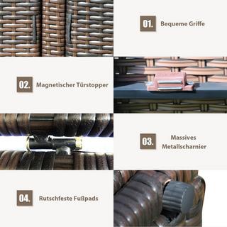 B2X Box da patio in rattan con telaio in acciaio da 335 litri per riporre oggetti, marrone  