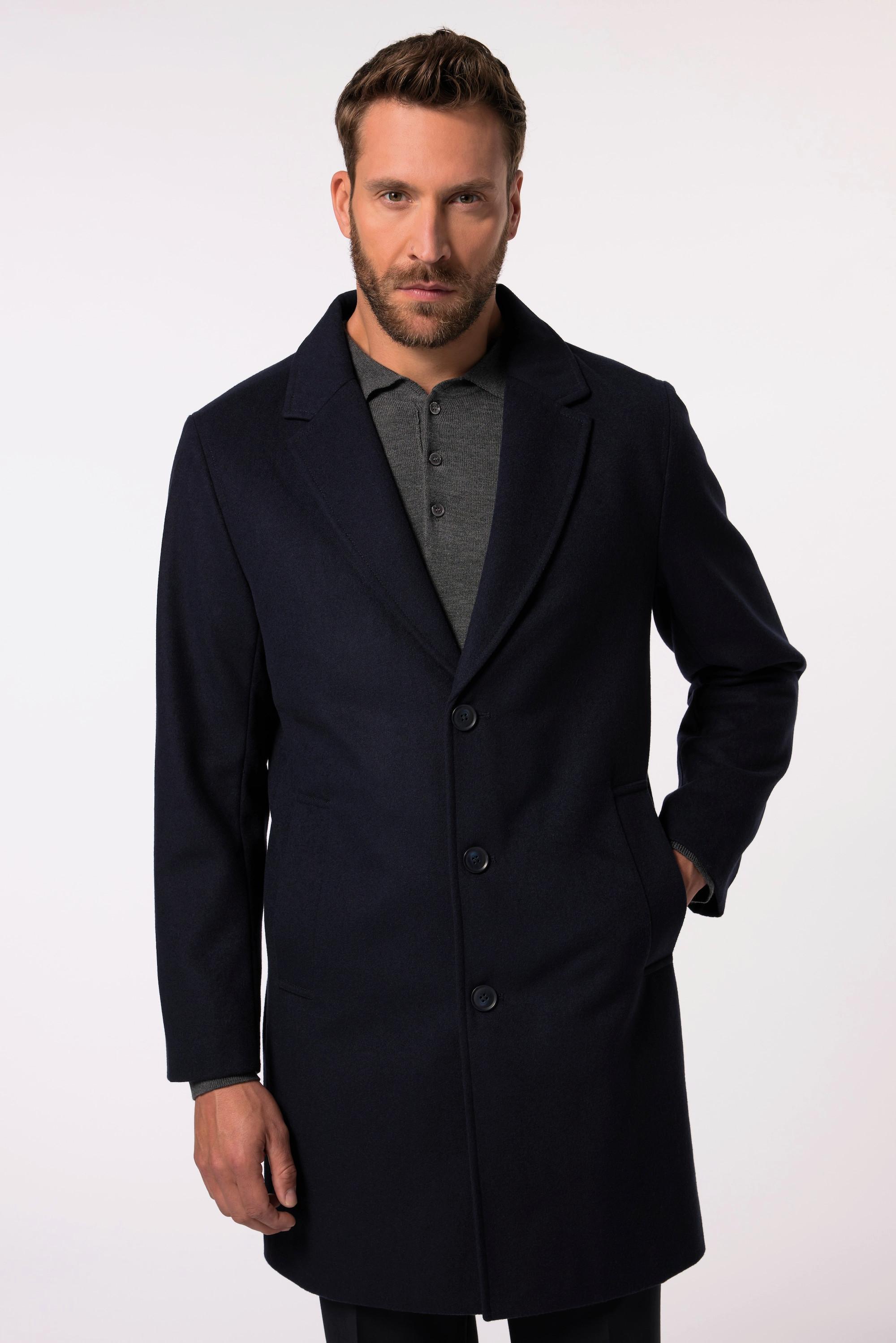 JP1880  Cappotto in misto lana con revers, fino alla tg. 8XL 