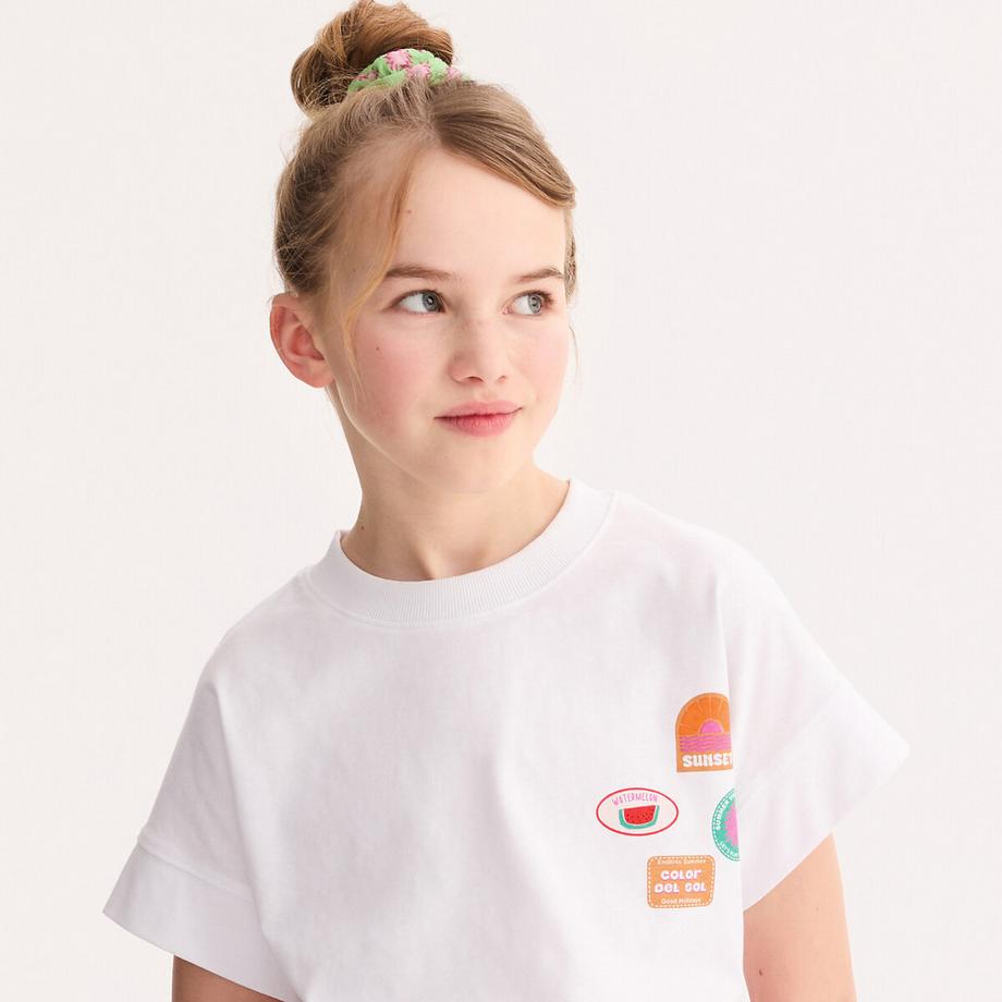 T-shirt imprimé effet patchs