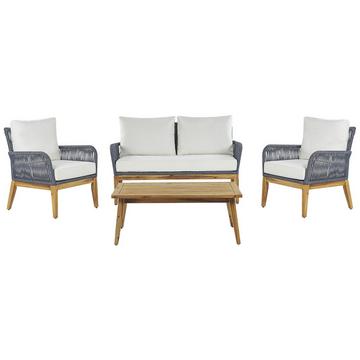 Lounge Set mit Tisch aus Akazienholz Modern MERANO