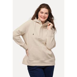 Ulla Popken  Sweat à capuche, fermeture Éclair, manches longues, coton bio 