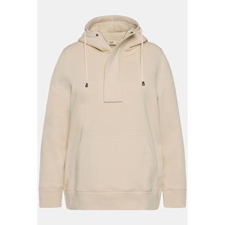 Ulla Popken  Sweat à capuche, fermeture Éclair, manches longues, coton bio 