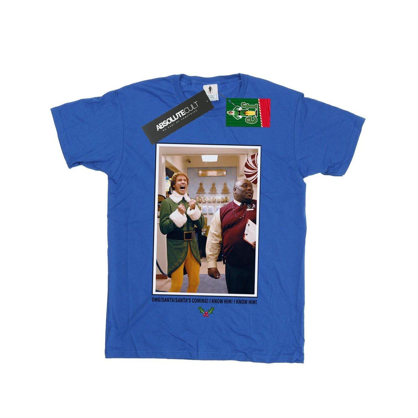 Image of Omg Santa Photo Tshirt Mädchen Königsblau 128