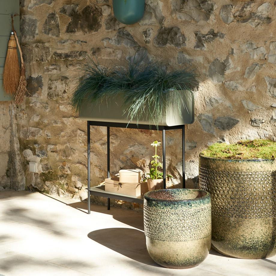 La Redoute Intérieurs Jardinière haute en métal acier  