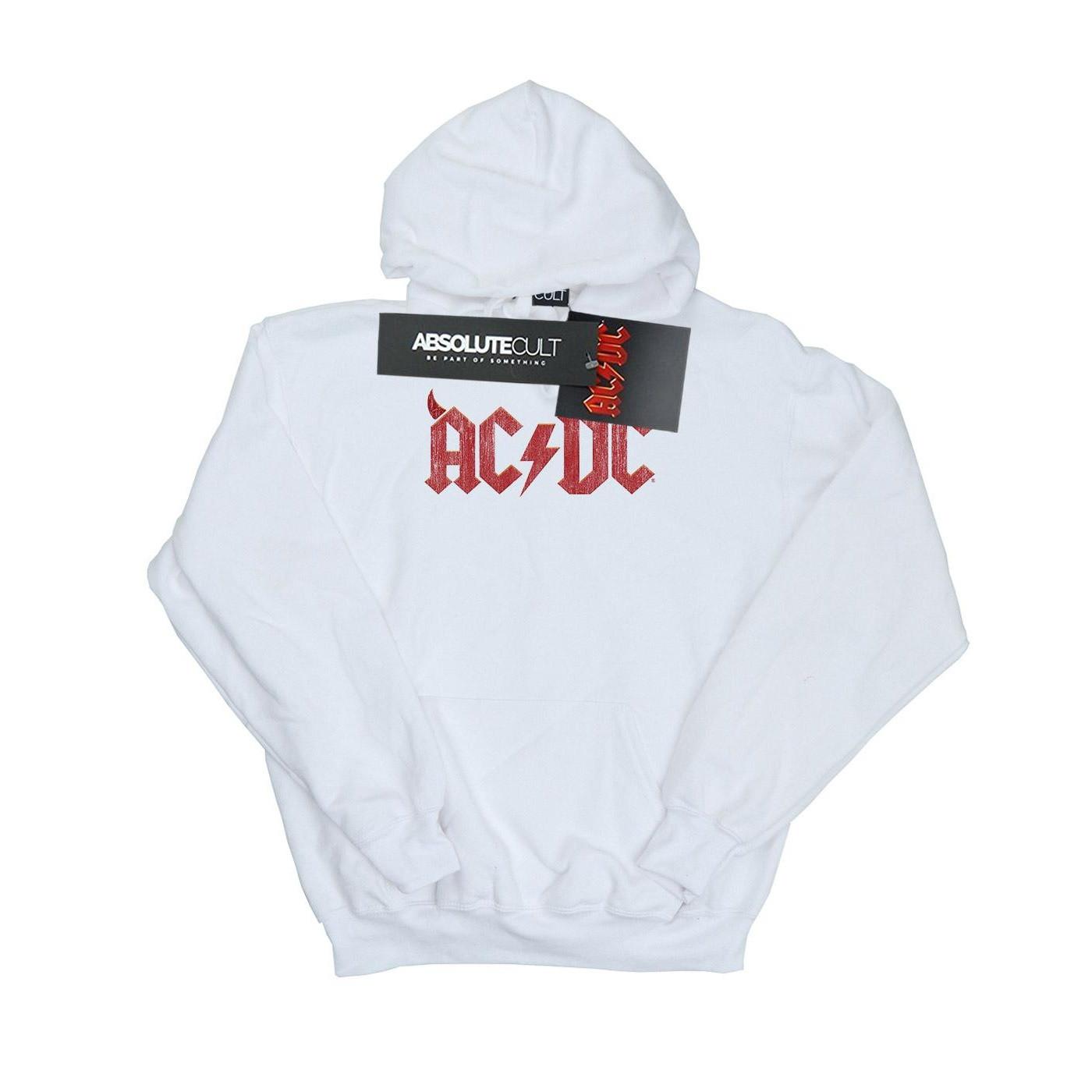 Image of Acdc Horns Logo Kapuzenpullover Jungen Weiss 128