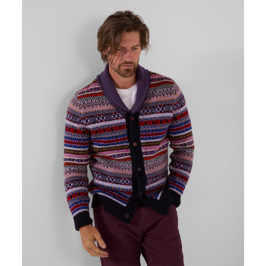 Joe Browns Cardigan à Col Châle Jacquard Fair Isle  