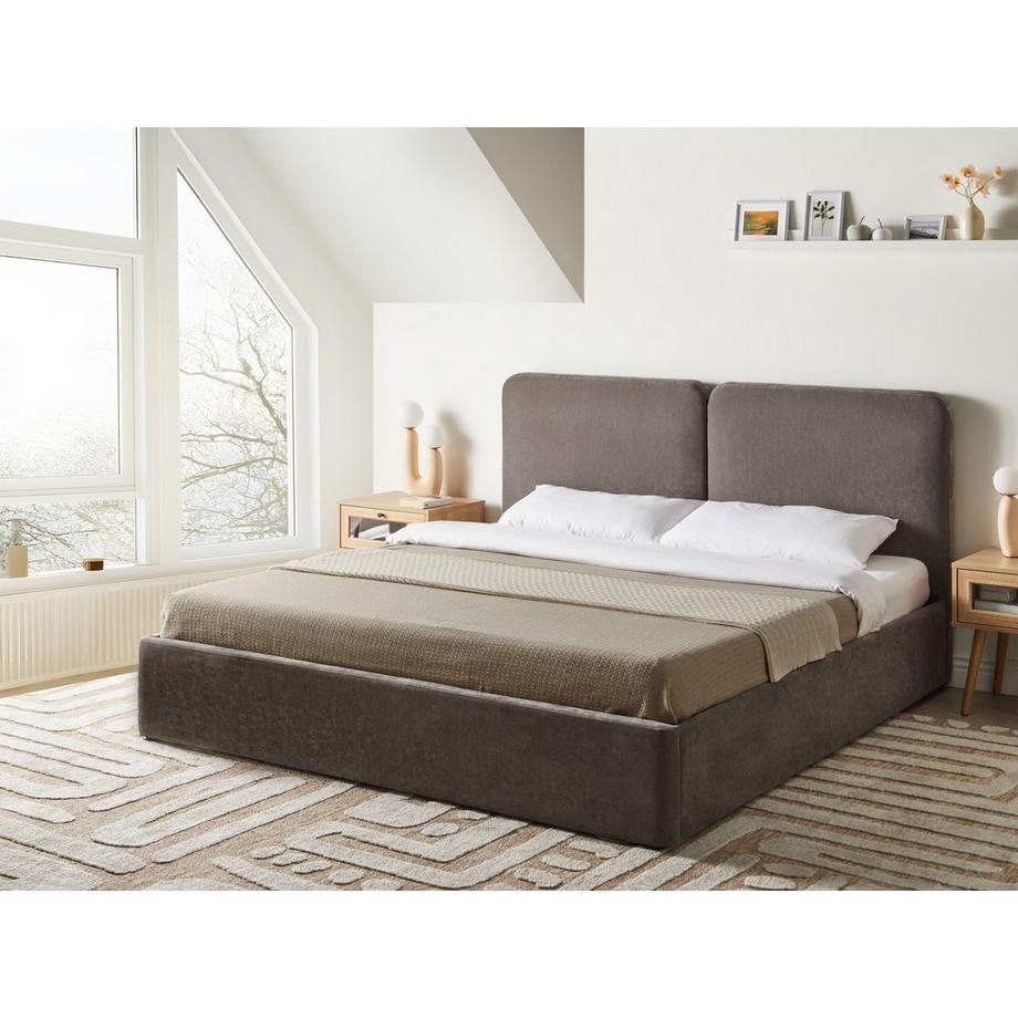 Beliani Letto contenitore en Tessuto Moderno ARBOIS  