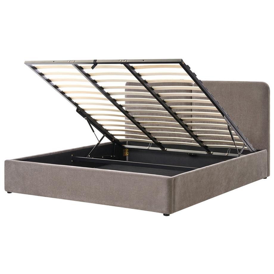 Beliani Letto contenitore en Tessuto Moderno ARBOIS  