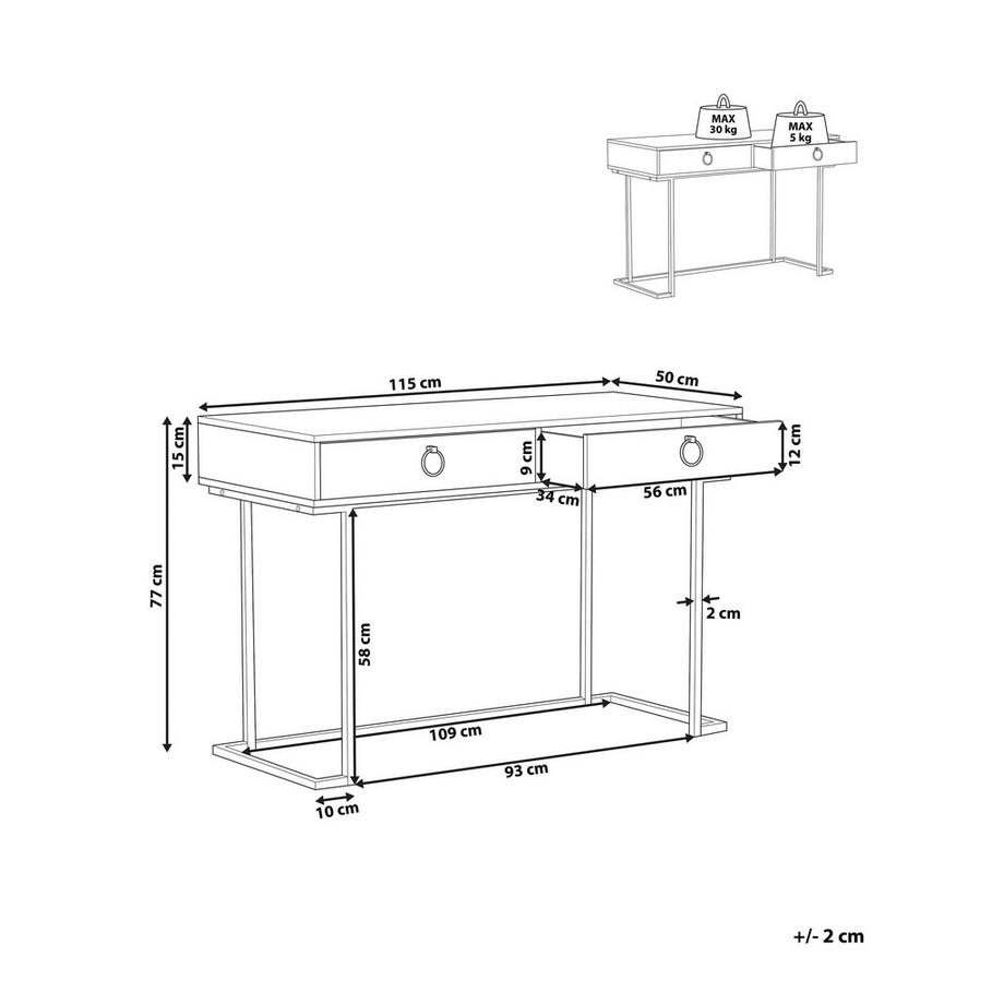 Beliani Console en MDF Glamour WESTPORT  