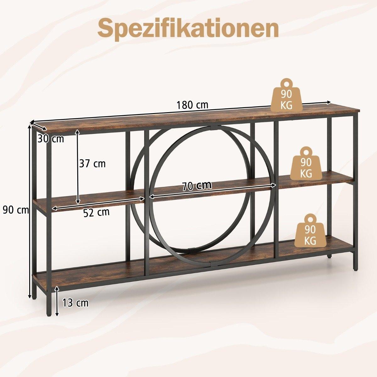 Northix Konsolentisch mit 3 Ebenen  