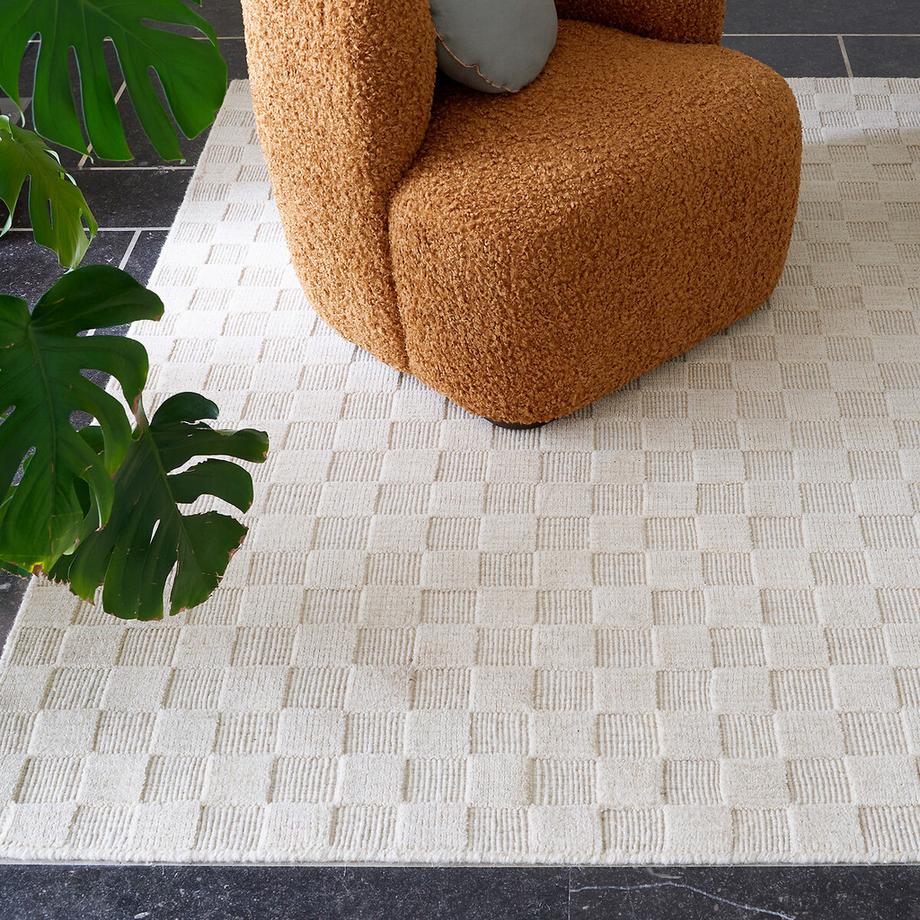 Teppich Bilmo mit Karomuster Ton-in-Ton