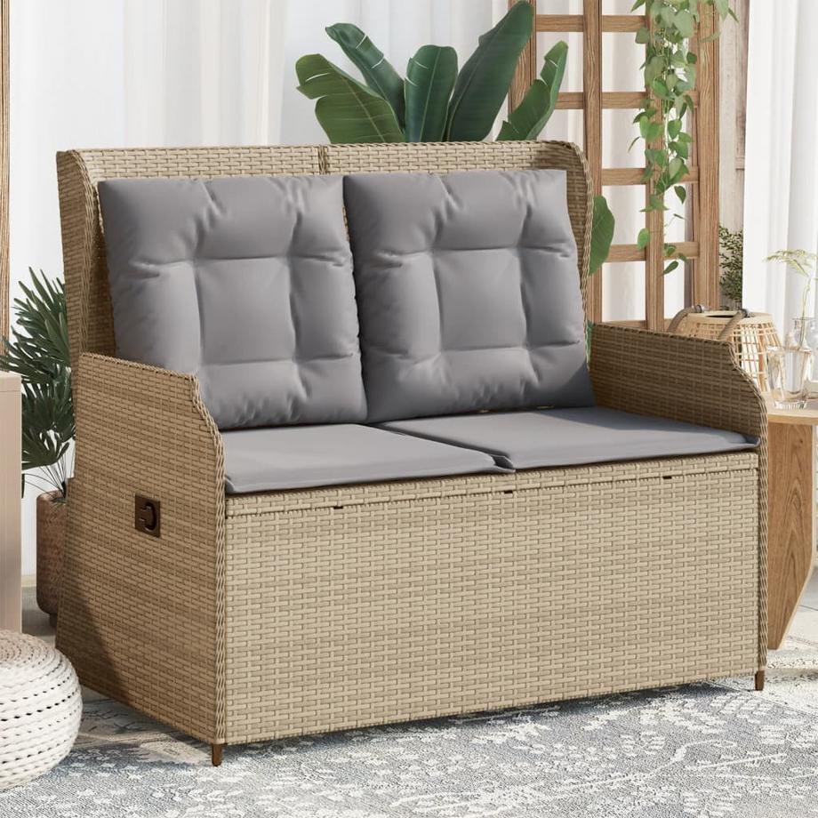 VidaXL Banc de jardin inclinable rotin synthétique  