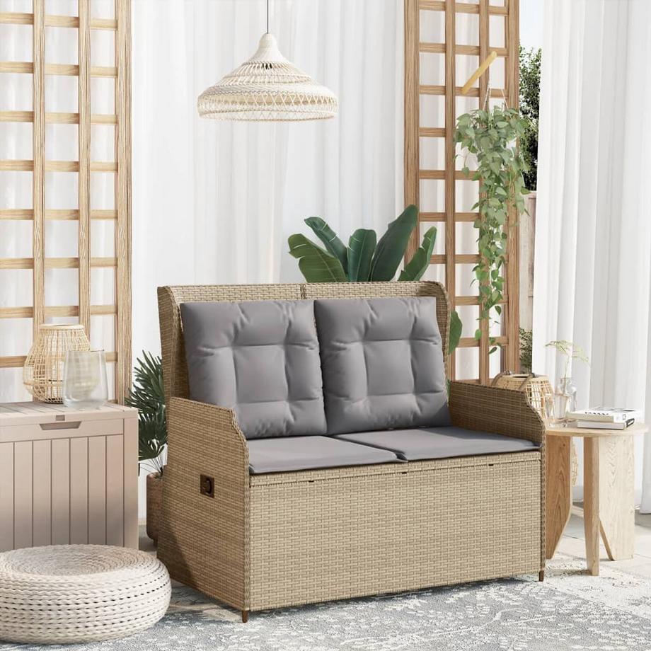 VidaXL Banc de jardin inclinable rotin synthétique  