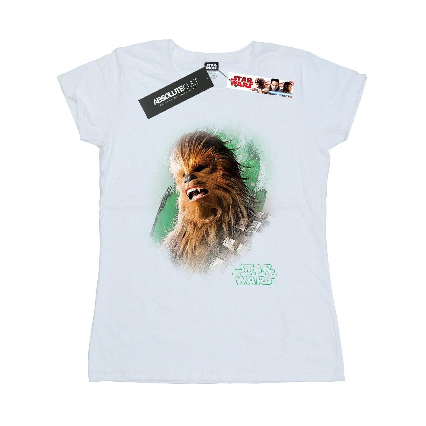 Image of The Last Jedi Chewbacca Brushed Tshirt Damen Weiss XXL
