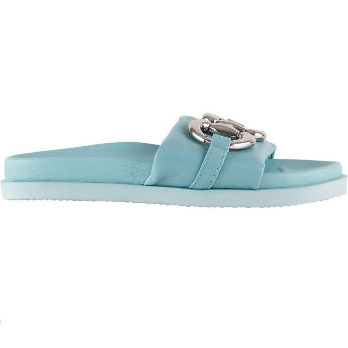 Image of Emmy - Leder Flip Flop Damen Blau 39