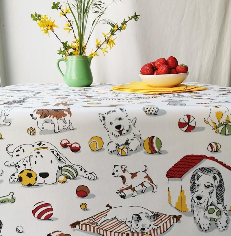 Fleur de Soleil Nappe enduite Chiens  