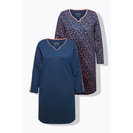 Ulla Popken  Bigshirts, 2er-Pack, Sterne, Tunika-Ausschnitt, Langarm 