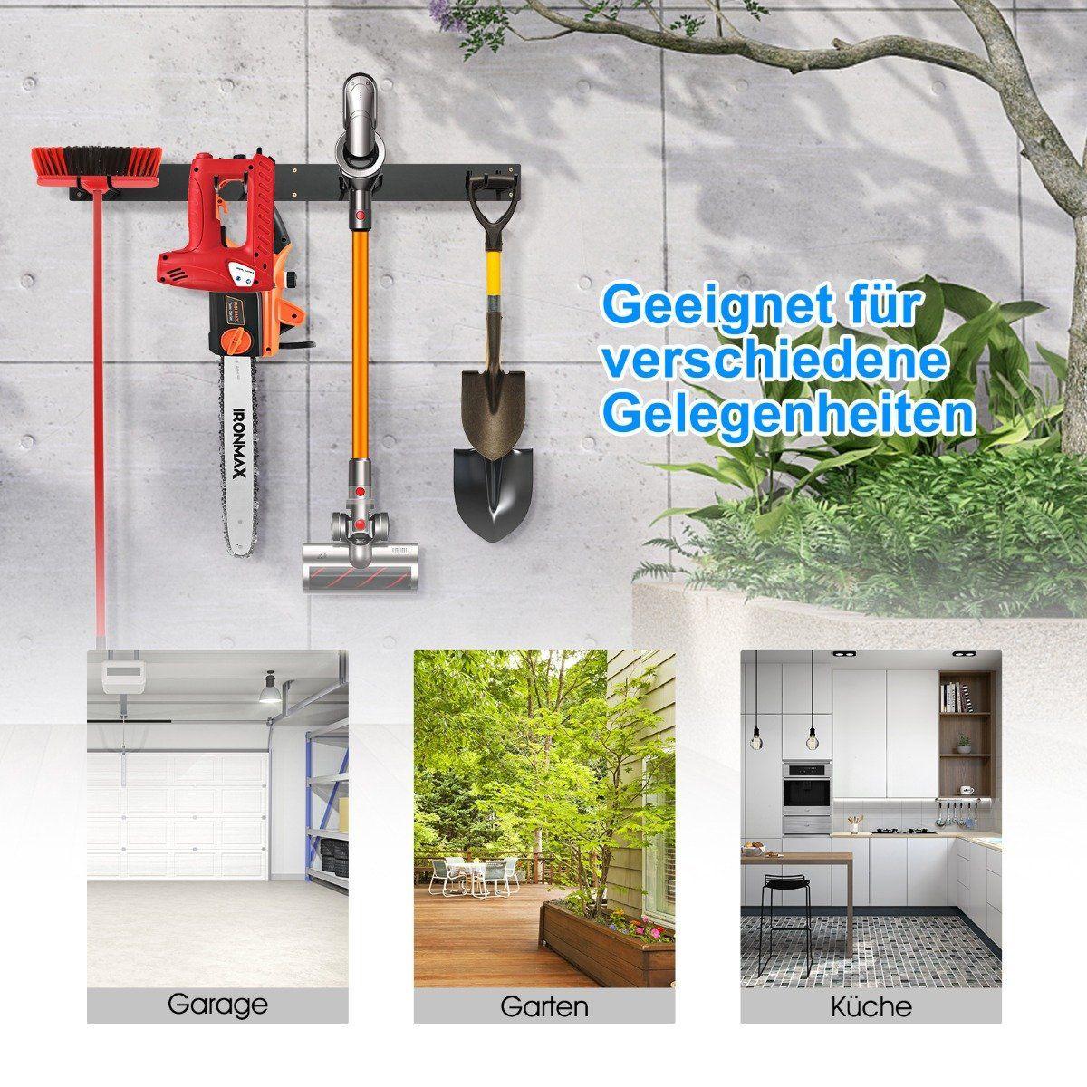 B2X Support mural pour appareils avec 4 crochets doubles Porte-outils de jardin Capacité de charge de 150 kg  